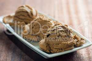 Sweet brown ice cream