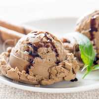 Close up brown ice cream