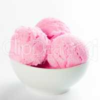 Strawberry ice cream bowl