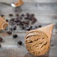 ice cream and coffee beans