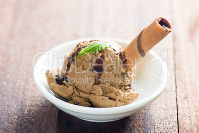 Close up chocolate ice cream