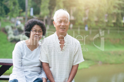 Old Asian couple portrait.