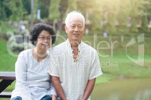 Old Asian couple portrait.