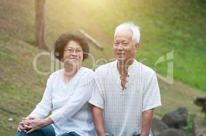 Elderly Asian couple portrait.