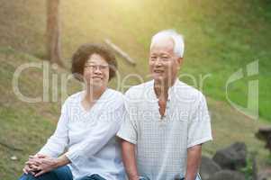 Elderly Asian couple portrait.