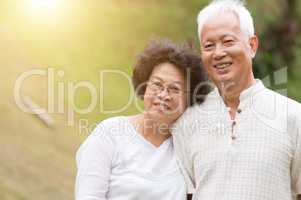 Happy old Asian couple.
