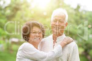 Happy senior Asian couple portrait.