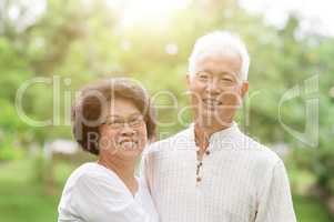 Happy mature Asian couple portrait.