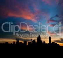 Silhouette Kuala Lumpur city skyline