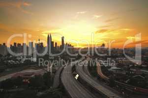 Kuala Lumpur city sunset view.