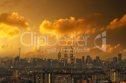 Kuala Lumpur skyline sunset