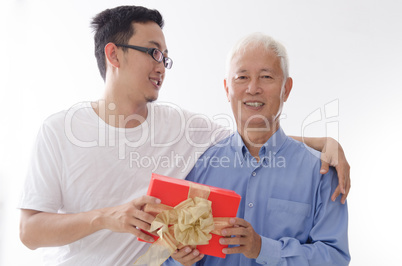 Happy fathers day and gift box