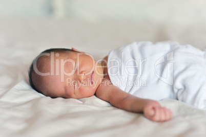 Newborn baby boy sleeping