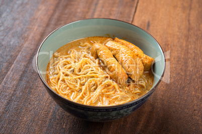 Spicy Curry Laksa Noodles Asian food