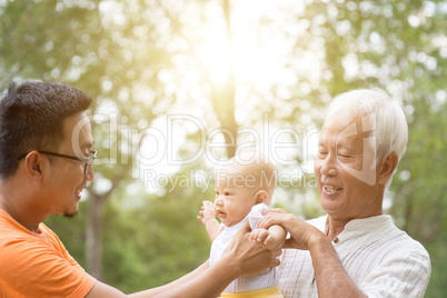 Asian three generations family.