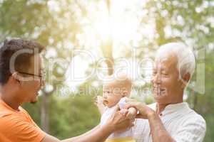 Asian three generations family.