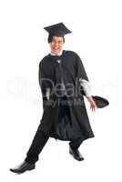 Graduate university student in excitement