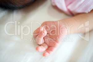 Newborn baby hand
