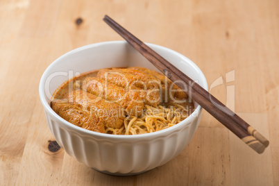 Asian food Hot Curry Laksa Noodles
