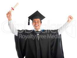 Cheerful graduate university student