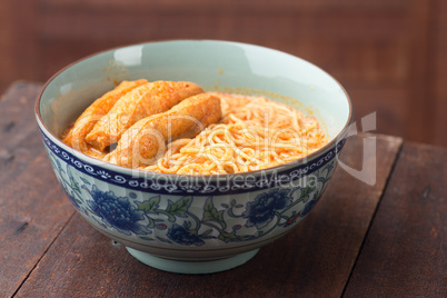 Spicy Curry Laksa Noodles cuisine