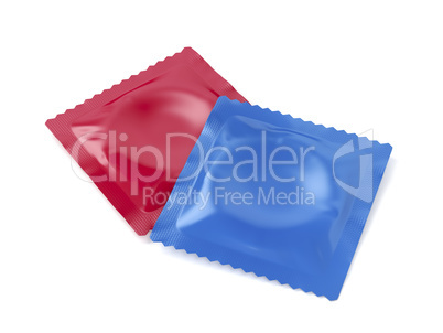 Condoms on white