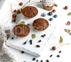 baked cupcakes with dried fruits