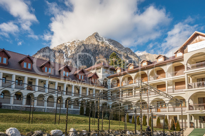 Caraiman Monastery in Busteni Mountains in Romania