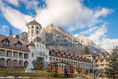 Caraiman Monastery in Busteni Mountains in Romania