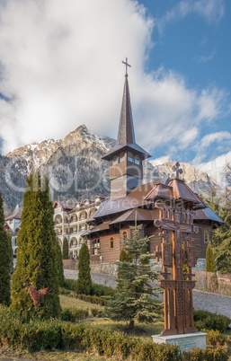 Caraiman Monastery in Busteni Mountains in Romania