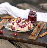 cheesecake with berries of cherries