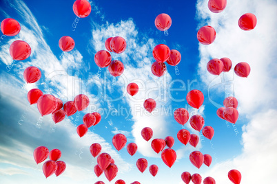 Red balloons and sky