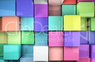 3d colored cubes background