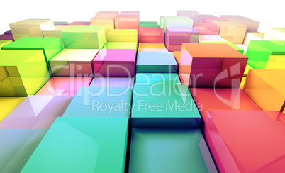 3d colored cubes background