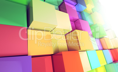 3d colored cubes background