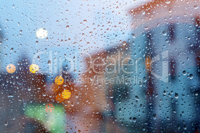 wet window surface
