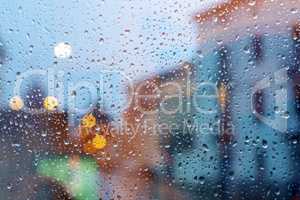 wet window surface