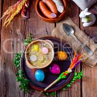 easter decoration with polish easter soup