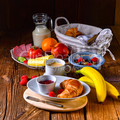 delicious croissant breakfast