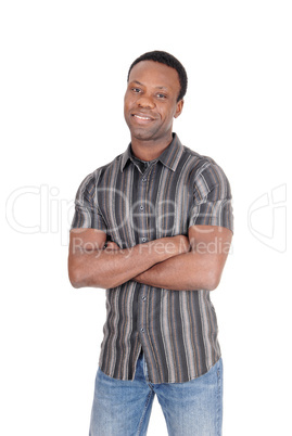 Handsome African man smiling arms crossed Handsome African man smiling arms crossed