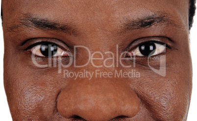 Close up of the eyes of a African man