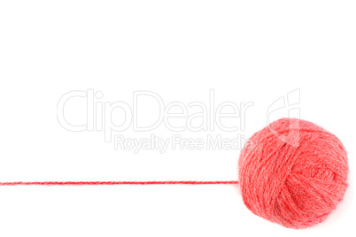 Ball of yarn for knitting isolated on white background. Free spa