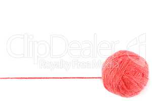 Ball of yarn for knitting isolated on white background. Free spa
