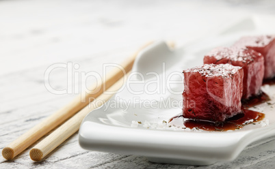Red tuna sashimi.
