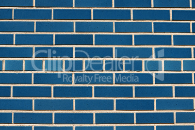 Blue ceramic bricks wall