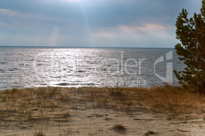 low waves run into the sea coast, Sea waves on the beach, a storm in the Baltic sea,