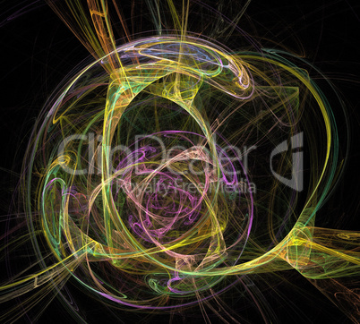 image of one Digital Fractal on Black Color