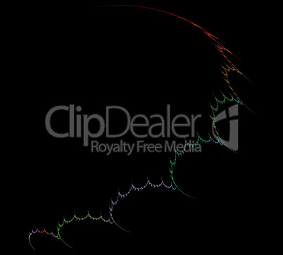 image of one Digital Fractal on Black Color image of one Digital Fractal on Black Color
