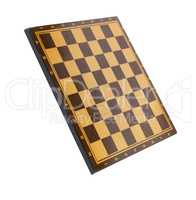 wooden empty chessboard isolated