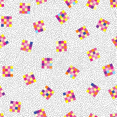Abstract geometric seamless pattern. Stylish dotted pixel background